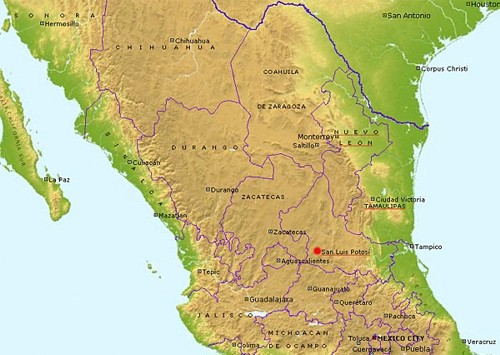Карта северной части Мексики
