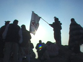 The Banner of Peace in Magic Bernal Stone Summit-Queretaro