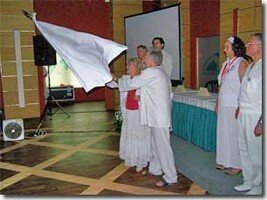 Presentation of the Banner of Peace to Iberica de Luz, Spain.