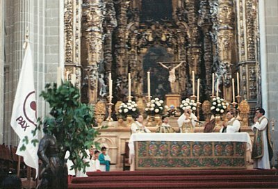 Entrega de la Bandera de la Paz a la Iglesia Catolica en la Catedral de Mexico